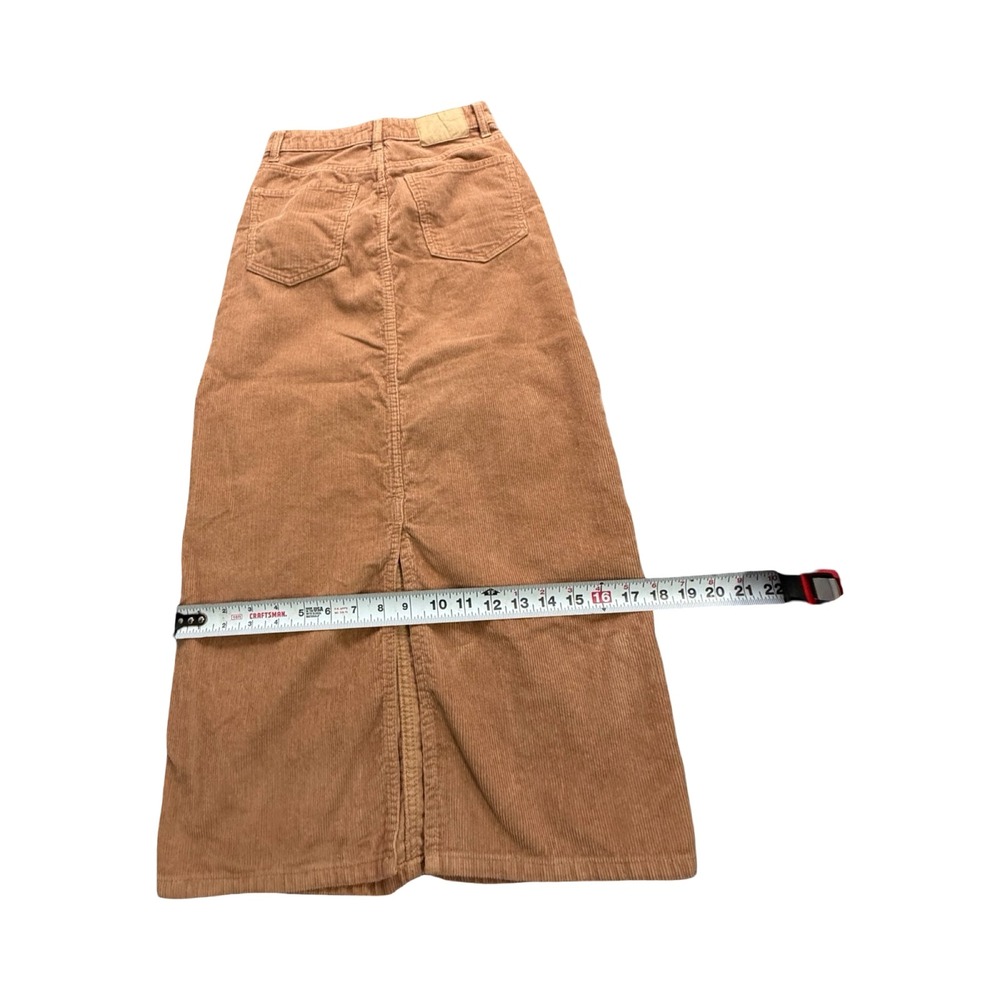 Cotton On Maxi Skirt Womens 2 Brown Corduroy High Waist Long Workwear - Picture 9 of 12